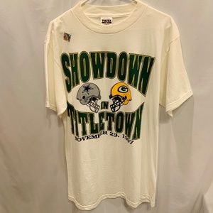 Vintage Green Bay Packers Cowboys Showdown in Titletown 1997 Graphic Tee Size L